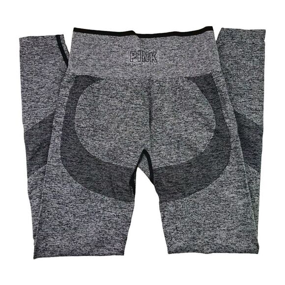 Victoria's Secret Pants - Victoria's Secret PINK High Rise Black /Gray Seamless Yoga Leggings Size XS